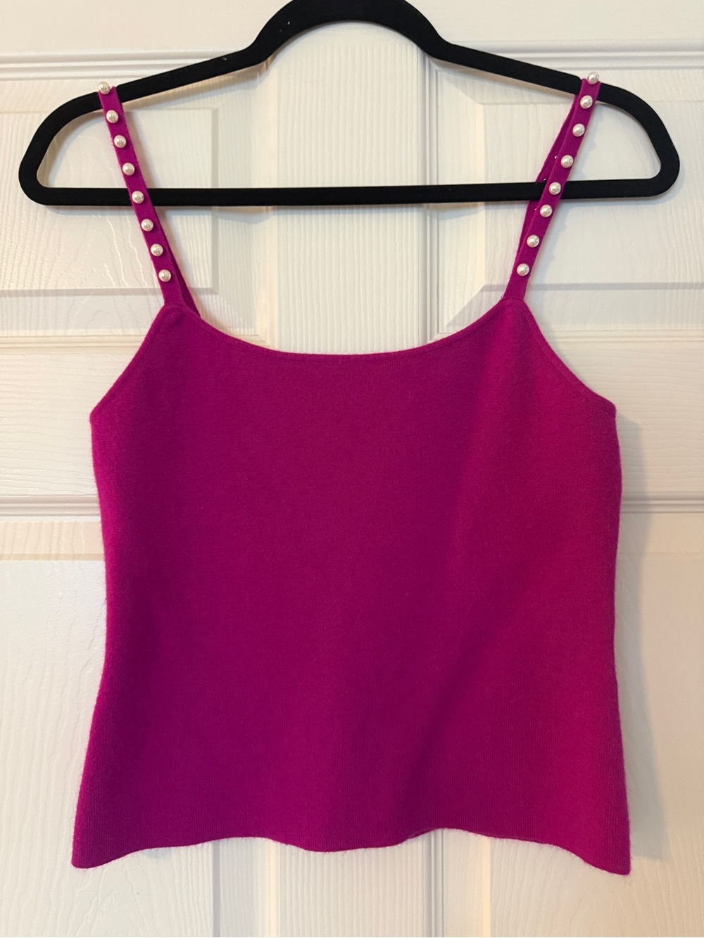 INC International Concepts Fuchsia Pearl-Trim Knit Cami